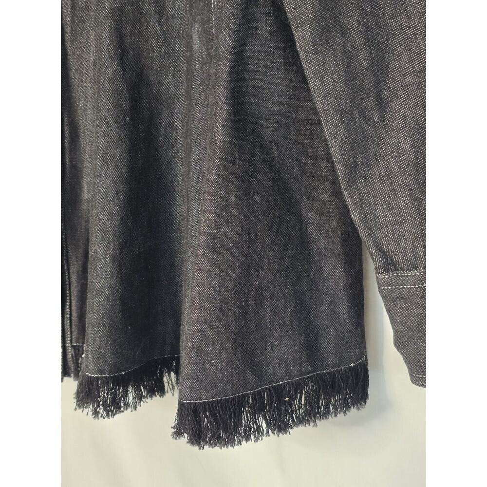 Roja Denim Western Embroidered Fringe Denim Tunic Top Shirt Button Front Medium - Picture 3 of 11